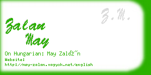 zalan may business card